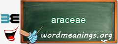 WordMeaning blackboard for araceae